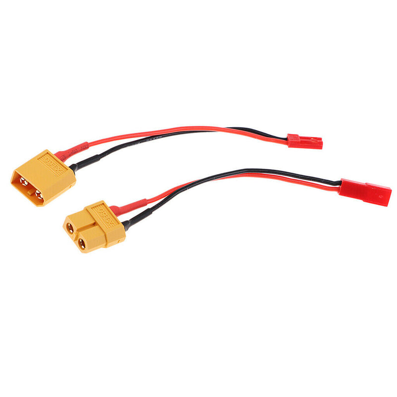 Pair of RC Lipo Battery Charge Cable 13cm XT60/XT-60 Male/Female to JST Plug