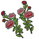 1Pair Patches For Clothing Multicolor Rose Flower Embroidery Patches For ClothJR