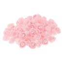 100xArtificial Rose Heads Bouquet Wedding Garden Dark Pink PE Flower Decor