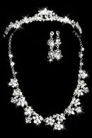 Elegant Wedding Tiara + Earring + 3 Necklace Set Rhinestone Wedding Wedding
