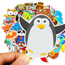50pcs Cartoon Animal Waterproof Stickers Laptop Skateboard Refrigerator DSEAU