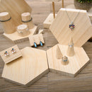 15 Pieces 3 Size Finger Ring Wooden Ring Stand DIY Cone Shape Geometry Rack