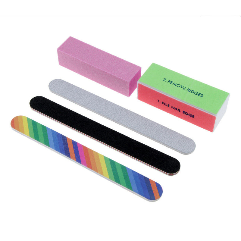 6 Nail Buffering Buffer Block Sanding File Brush Manicure Pedicure Tools Set