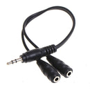 3.5mm Audio Aux Cable Stereo Extension Headphone Splitter Cord Male to 2x FeSEAU