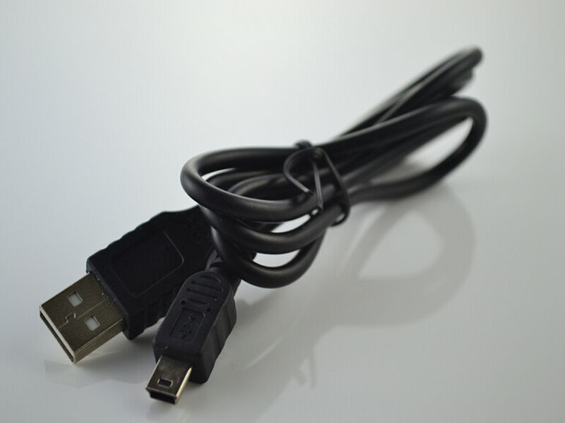 1PC Black PVC USB 2.0 Male to Mini 5 Pin B Data Charging Cable Cord Adapter DS