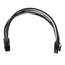 6 Pin PCIE Graphics Card GPU PSU Extension Cable 11.8in/30cm - Sleeved Black &