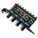 Pc 8 Channels Fan Hub 4 Knob Cooling Fan Speed Controller For Cpu Case d  V5P2
