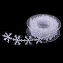 2x 10m Satin Snowflake Lace Sewing Ribbon Trim Christmas Xmas Decoration