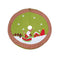 Santa Claus Snowman Hotel Supply Scene Decor Tree Skirt (Green Bottom) A