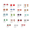 20 Pairs Cute Assorted Multiple Shapes Stud Earrings for Women Earrings Set