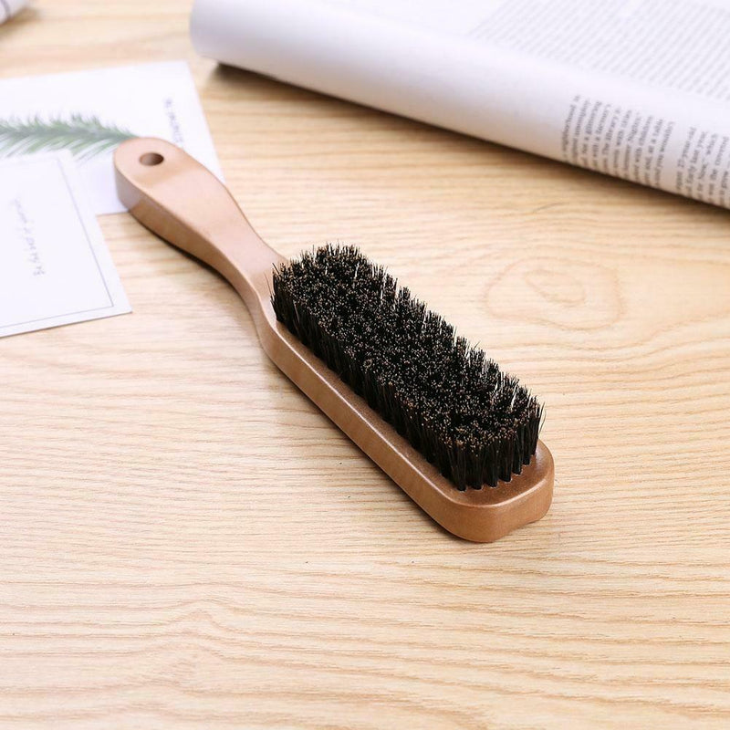 Wood Handle Hair Brush Hard Boar Bristle Hairdressing Beard Comb (Yellow) A