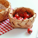 Creative hand-woven round fruit basket Bread basket-wood basket picnic stor