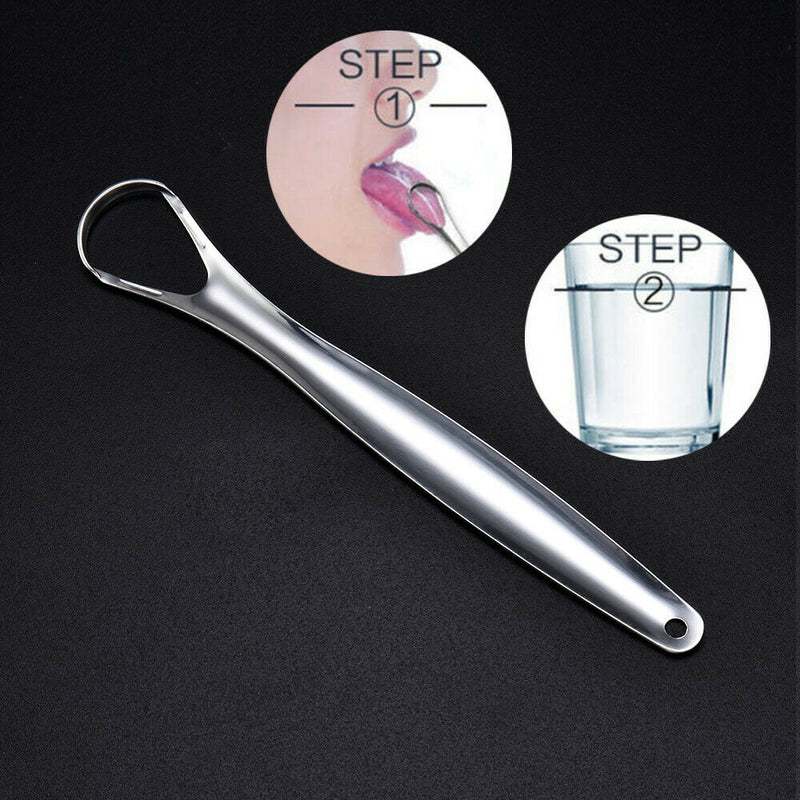 Stainless Tongue Scraper Fresh Breath Metal Cleaning Cleaner Tool for Oral Care/