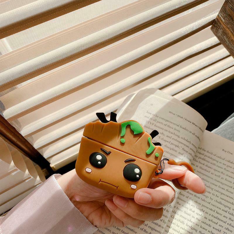 Cartoon Tree Man Protective Case Silicone Cover Wristband Shell for Airpods Pro