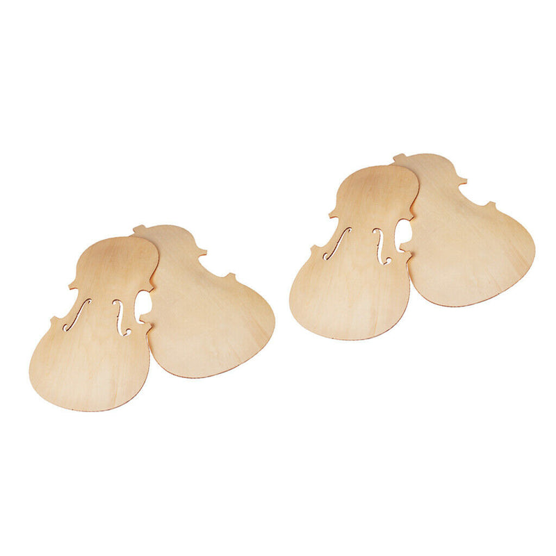 4 Pieces Violin Front Back Plate Solidwood Unfinished Violin DIY Parts 4-4