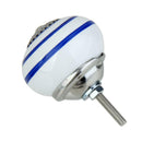 Blue Circle Round Ball Ceramic Cabinet Drawer Pull Cupboard Bin Knob Handle