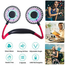 Portable USB Neckband Dual Cooling Fan 3-Speed Neck Hanging Sports Mini Fan