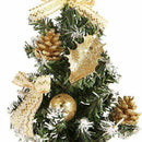 Mini Christmas Tree Holiday Festival Party Ornaments for Tabletop Golden