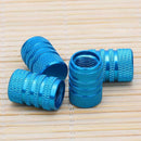 4pcs Aluminum Alloy Car Tire Wheel Tyre Caps Valve Stem Dust Covers (Blue)