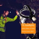 T6 LED Headlight Telescope Zoomable Rechargeable Headlamp Torch w/ Battery
