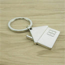 5X(House Home Keyring metal Pendant Keyfob Chrome Key Bag Chain Wedding Gi D3O4)