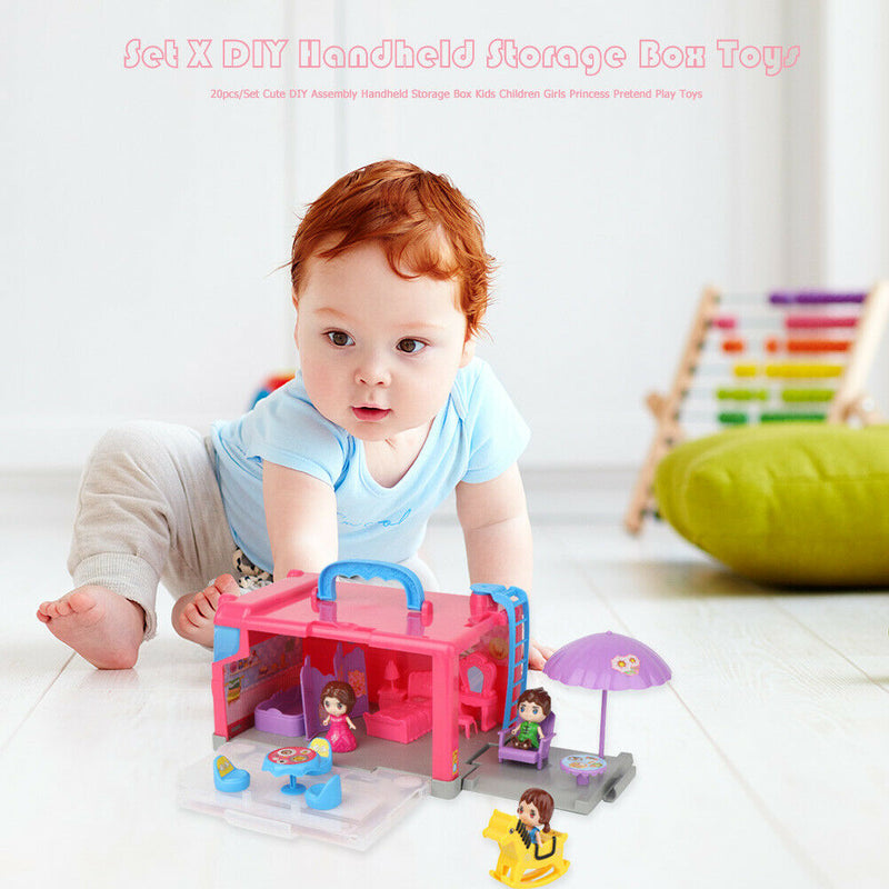 20pcs/Set Cute DIY Assembly Handheld Storage Box Kids Children Girls Princess