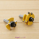 1/2" Shank Matched Tongue and Groove Router Bit Set Woodworking Milling Cutter