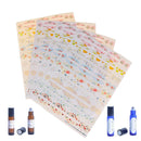4 Sheets Empty Essential Oil Perfume Bottle Roller Labels Stickers Oval Roun Bj