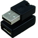 Black USB 2.0 Male To USB Female 360 Degree Rotation Angle Extension Adapte O9O3