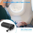 90 Degree USB3.1 USB-C Type-C Female to 5.5 x 2.1mm DC Male Plug Adapter A