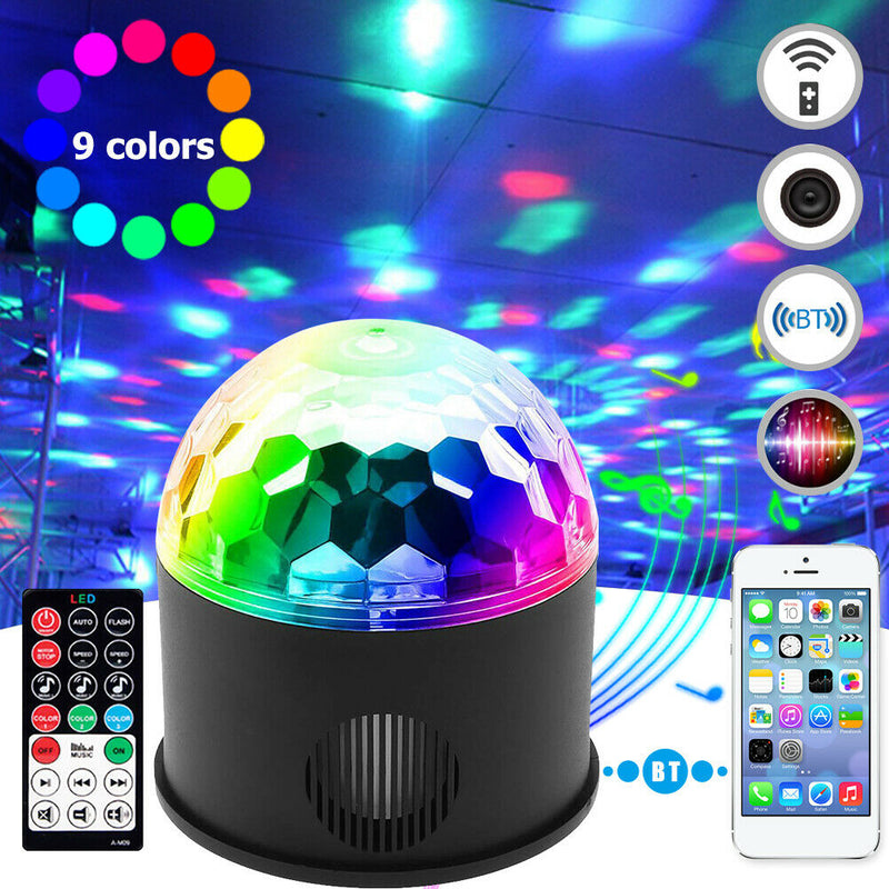 Sound Activated RGB LED Magic Ball Light Remote Control Stage DJ Disco Lamp