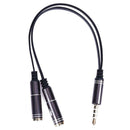 3.5mm Stereo Audio Male to 2 Female Headphone Mic Y Splitter Cable Adapter