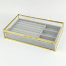 Clear Lid Velvet Jewelry Tray Transparent Jewelry Display Showcase Lockable Felt