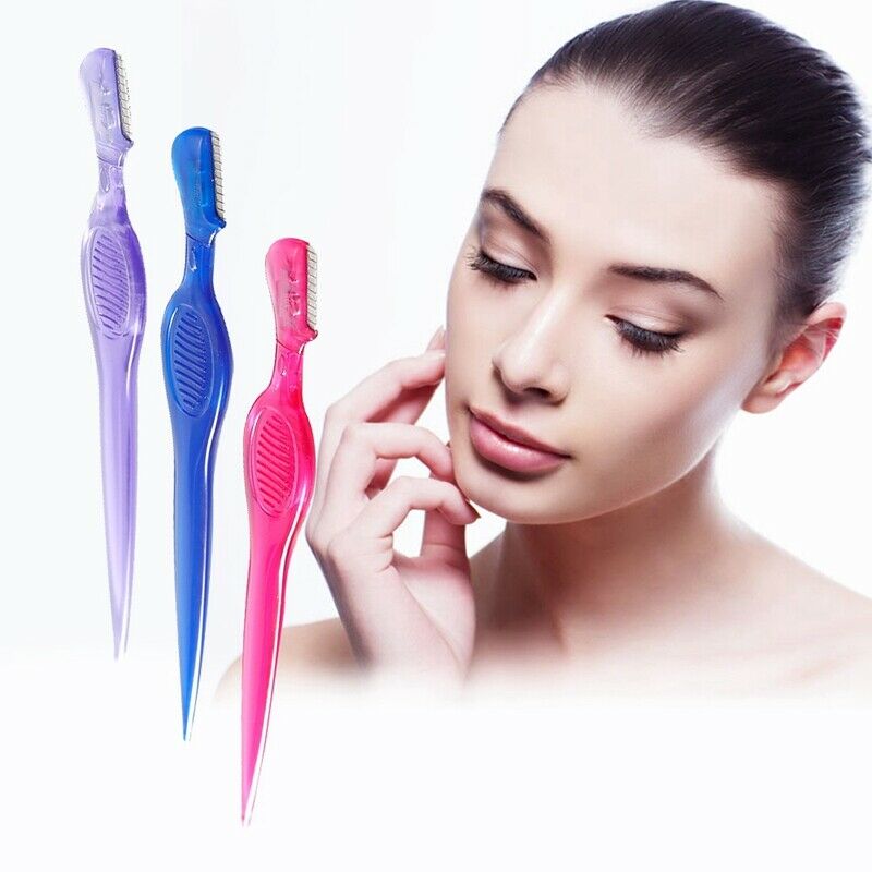 20Pcs Eyebrow Trimmer Razor Makeup Removal Eyebrow Scissors Shaper Mini Sha B9V4