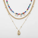 Individual Ethnic Multi-Layer Necklace Accessories Colorful Beads Shell Kis