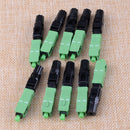 10pcs FTTH Embedded Quick Connector SC/APC Green Plastic Fiber Optic Connector