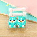 2sets 4pcs Fashion Cartoon Phone USB Data Charging Cable Wrap Cover Protector LJ