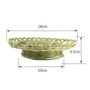 1X(Handmade Bamboo Braided Candy Dish Vegetable Bamboo Green Drain Basket B