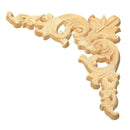 Unpainted Wood Oak Carved Corner Onlay Applique Furniture Home Decor 12.5x1 Z1R4
