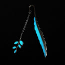 1X Luminous Night Leaf Bookmark Label Read Maker Feather Book StationerySilve Ew