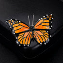 Luxury Orange Enamel Butterfly Brooch For Women Party Gifts Accessory Vinta T3A9
