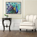 Peacock Flaunting Its Tail 5D Diamond DIY Painting Craft Kit Home Decor