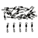 25pcs Long Body Q-Shaped Matte Black Quick Change Swivels for Carp Fishing