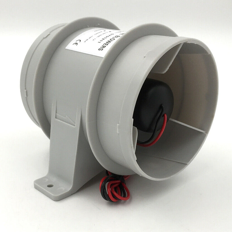 In-Line Bilge Quiet Blower 12 Volt-4'' Diameter Hose suit Boat Marine, White