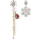 Korean Version Of The Exaggerated Asymmetrical Snowflake Earrings Long Drop R9N6