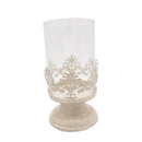 2x Metal Pillar Candlestick with Glass Dome for Home Wedding DIY Decoration