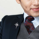 Men's Suit Shirt Corsage Star Brooch Pin for Wedding Party Crystal Jewelry