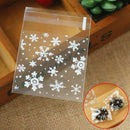 100 pcs Sachets Pouches White Snowflake Packaging Bag for Cookies Biscuits  A1M1
