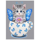 Diy 5D Diamond Painting By Number Kit, Cute Cat Crystal Rhinestone Embroide