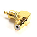 Right Angle RCA Adaptor Male to Female Connector Joint 90 Degrees